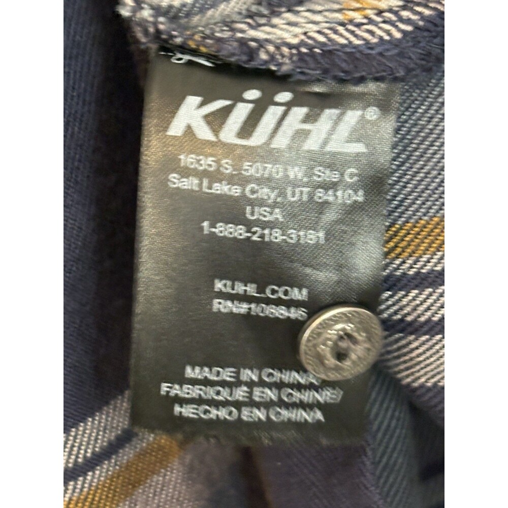 Kühl Shirt Womens Size Large Blue Plaid Adelaide Flannel Long Sleeve Button Down - Picture 7 of 7
